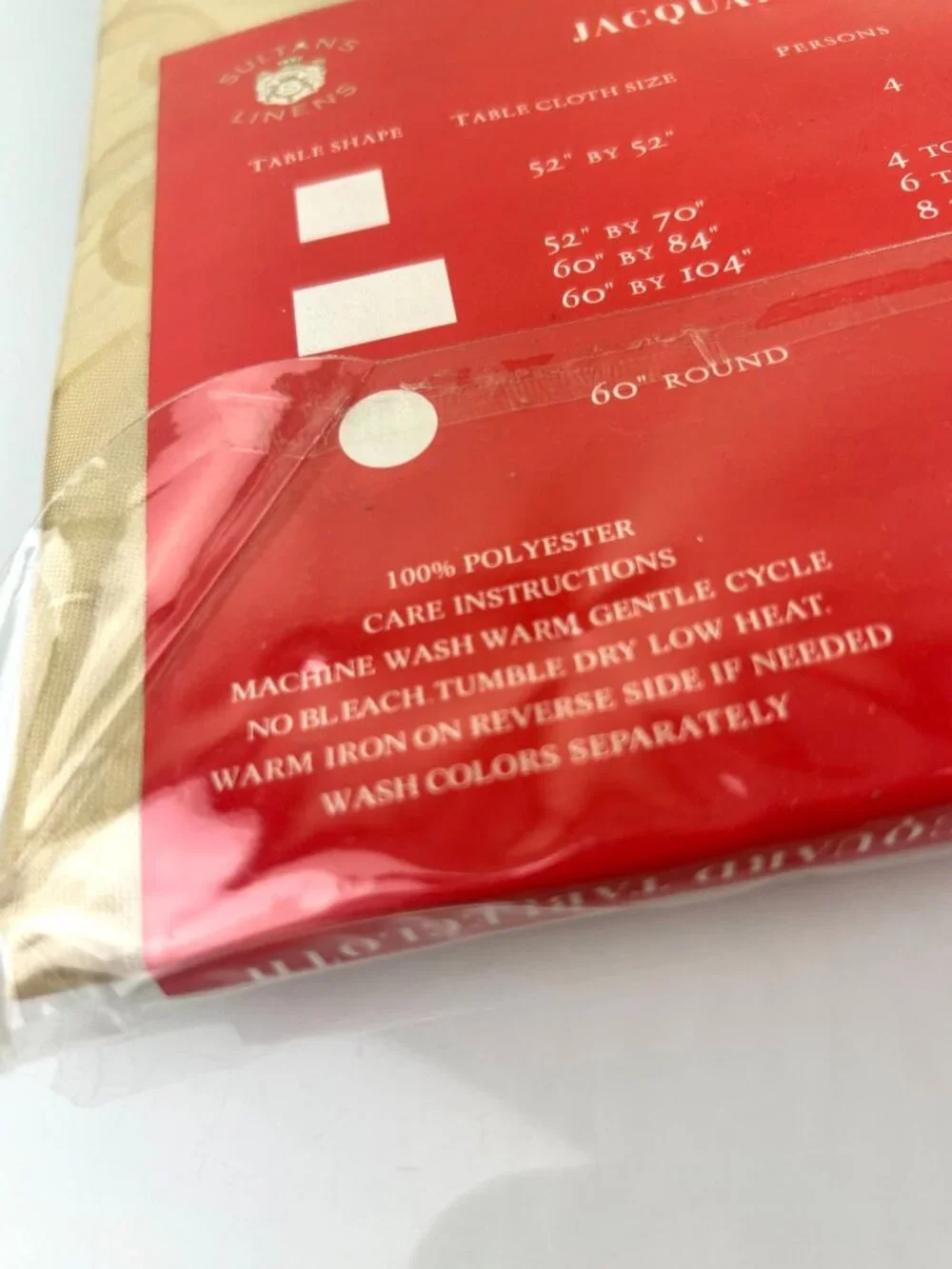 Sultan's Linens Fabric Jacquard Tablecloth 60